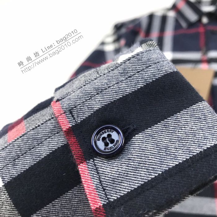 Burberry男裝 巴寶莉新款格紋棉質法蘭絨襯衫 Burberry男士格子襯衫  ydi3294